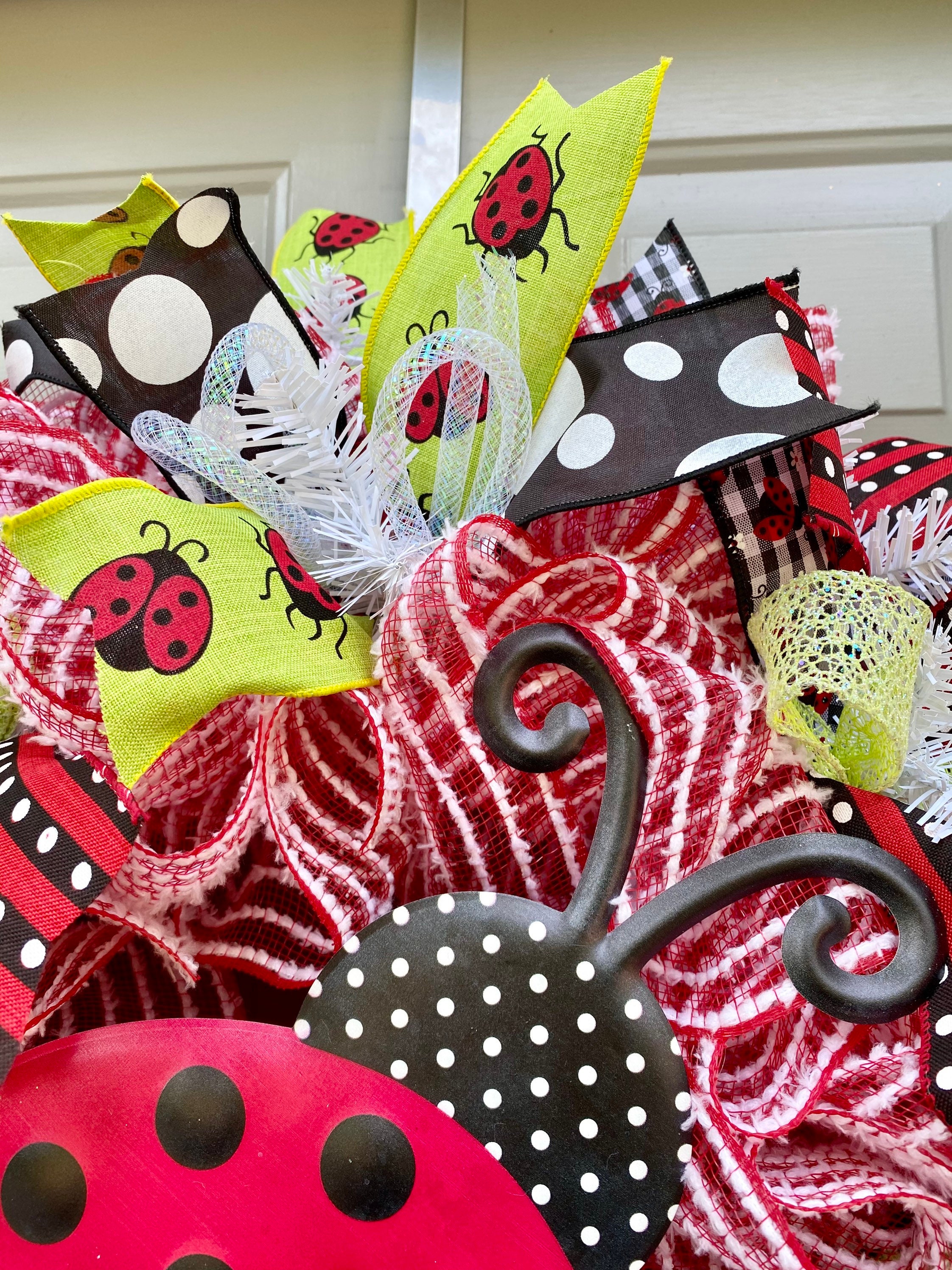 Ladybug Wreath for Front Door, Spring or Summer Front Porch - Etsy