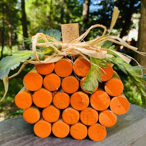 Wine Cork Pumpkin, Wine Lover Gift, Rustic Natural Holiday Decorations