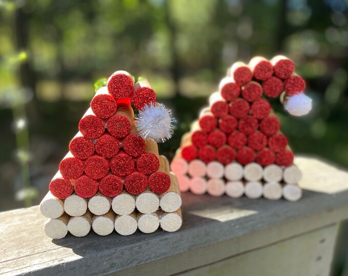 Wine Cork Santa Hat, Wine Lover Gift, Holiday Decorations Etsy