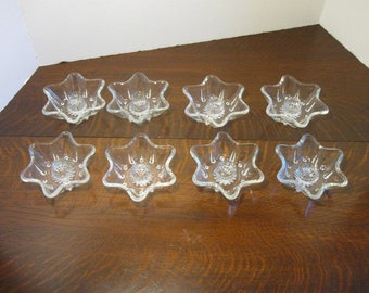 Vintage Glass Star Taper Candle Holder  Have Eighteen  Sold Individually    Round Edges