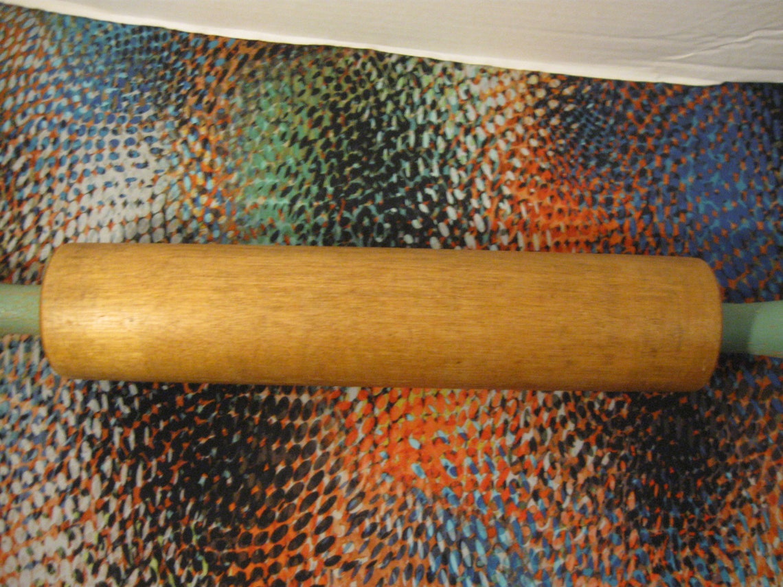 Vintagewood Rolling Pin Handles Move Chippy Green Handles Etsy