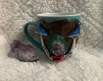 Blue Mushroom Amethyst Large Tea Mug