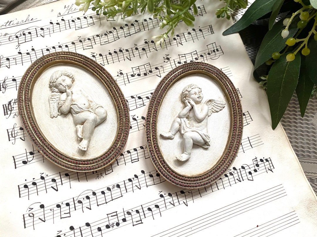 Cherub Wall Hangings Vintage Upcycled CHERUB PICTURES Resin Etsy UK