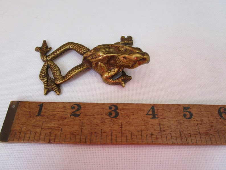 Brass FROG Swimming Frog Brass Collectible Brass Decor Amphibian Retro Decor Vintage Brass Frog Frog Figurine GIFT