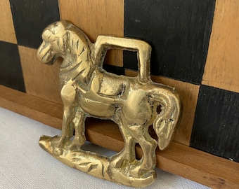 Vintage PONY Horse Brass Decorative Brass Ornament Collectible Brass Vintage Wall Hanging Plaque English Shire Horse MANCAVE Gift