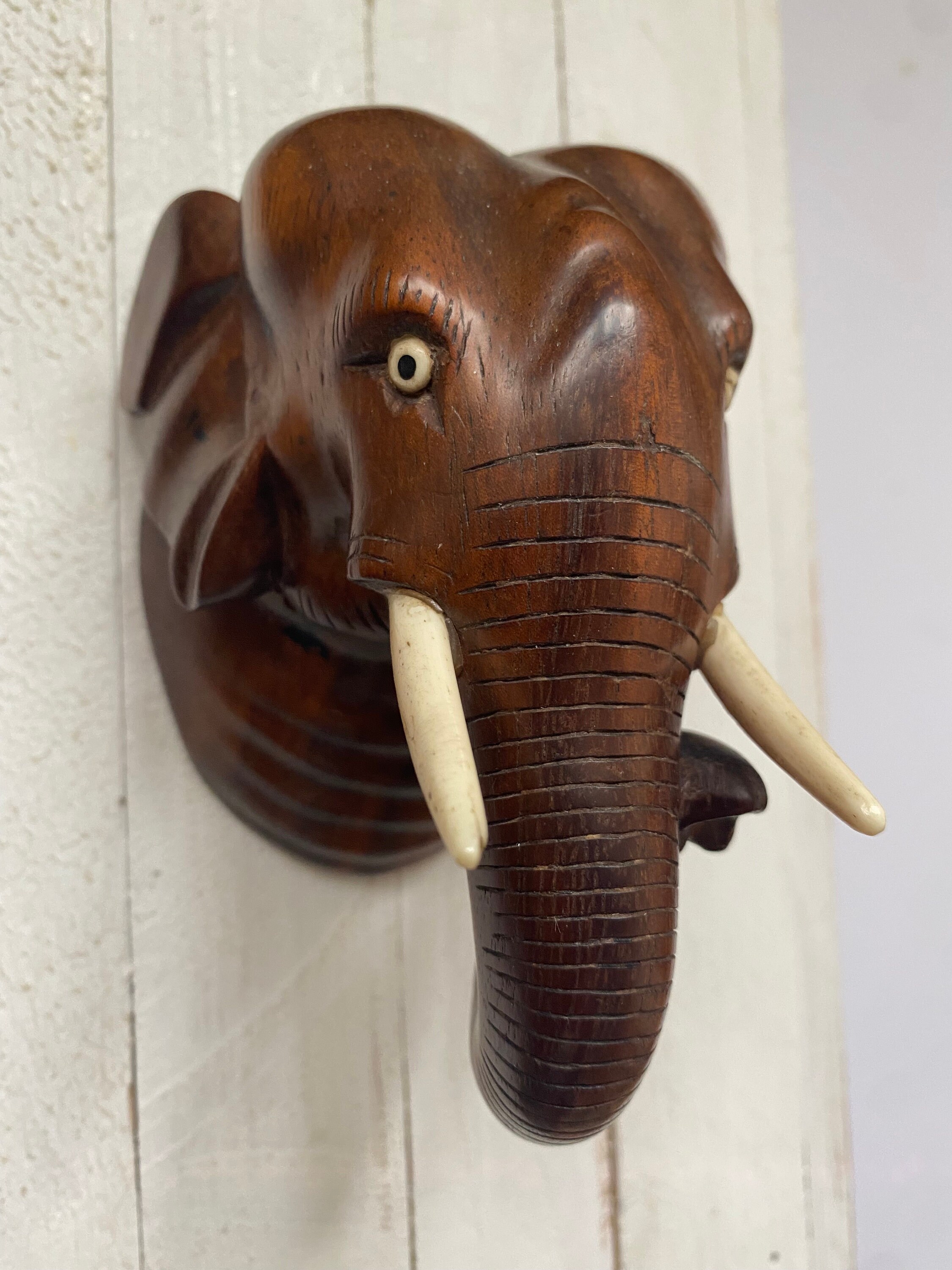 象の壁飾り 手彫り インド象 ヴィンテージ アジアン 彫刻 ヴィンテージ