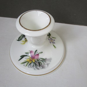 ROYAL WORCESTER Fine Bone China Gilded Candlestick Holder Made in England Floral Vintage China 2 1/2&quot; Tall Gift Collectible Vintage China