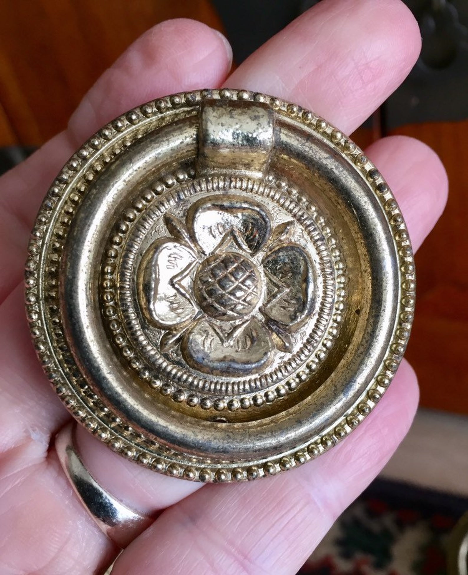 SET X6 Vintage Cast Metal DRAWER PULLS Tudor Rose Style With Etsy UK