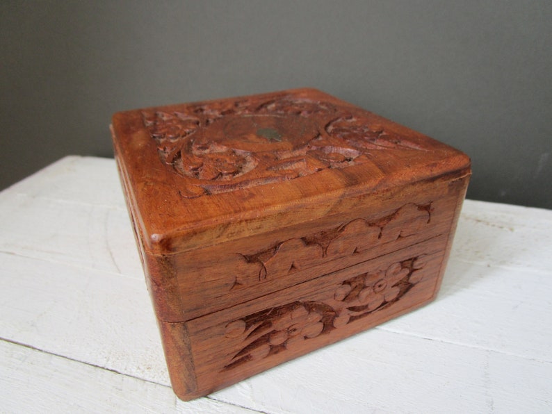 Inlaid Wooden Jewellery Box Trinket Box Hand Carved INDIAN Etsy UK