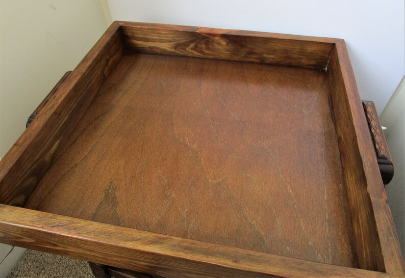 Rustic Lap Drinks Tray Reclaimed Wood Eco Friendly Dark Etsy