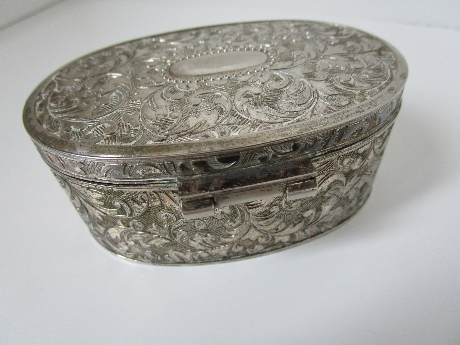 Silver Plated OVAL Jewellery Box Vintage Jewelry Box 1970s Etsy UK