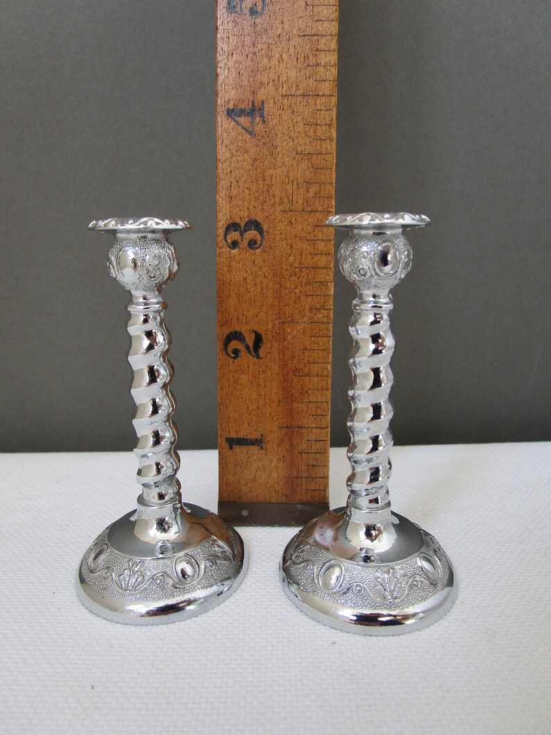 Miniature CHROME Taper Holders Mini Candlestick Holders 3 INCH Etsy UK