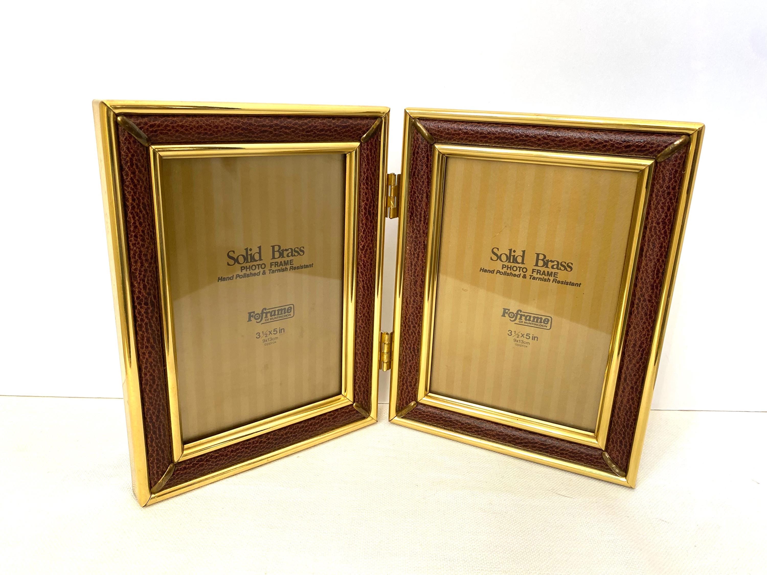 【お気にいる】 Brass/leather Solid Folding Vintage Retro Effect Frame Photo ミニカー