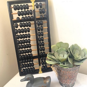 LARGE Vintage CHINESE Abacus Asian Counting Frame CHINOISERIE Educational Tool Home Display Wooden Wall Décor Calculator 13 Rods 91 Beads