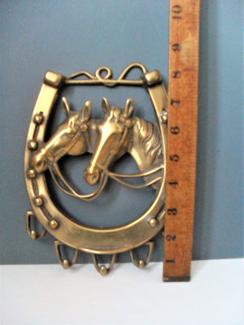 Vintage Brass Key Hooks HORSESHOE Brass Horses Key Hooks Etsy