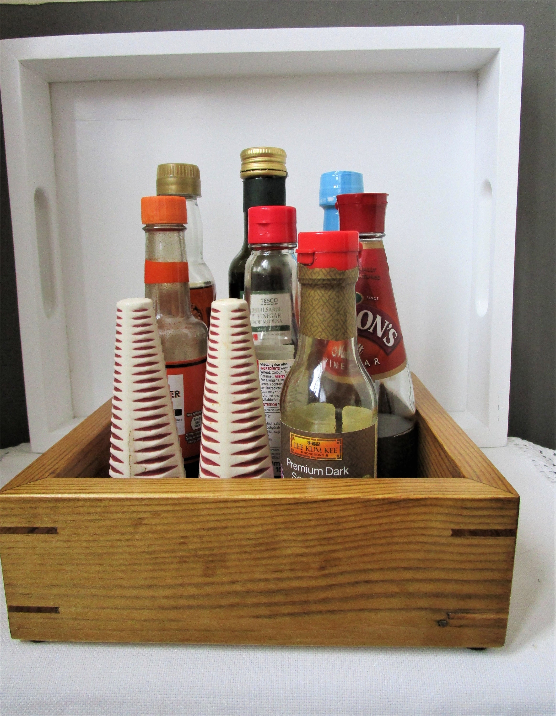 Condiments Tray KITCHEN/BATHROOM STORAGE Tray Handmade From Etsy UK