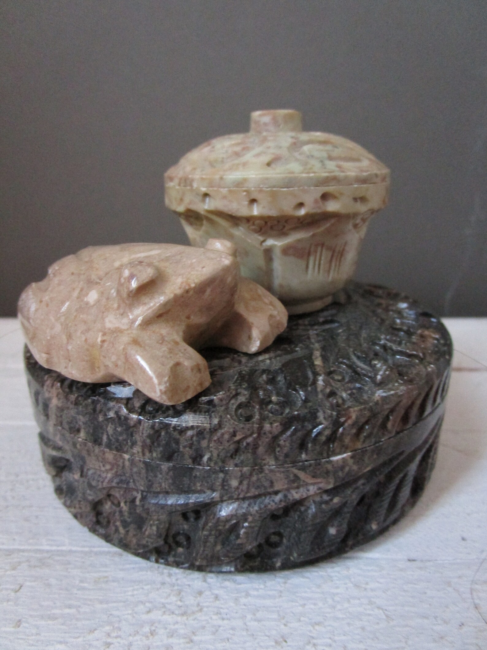 Hand Carved Soapstone Box Ring Box Jewellery or Trinket Box Etsy