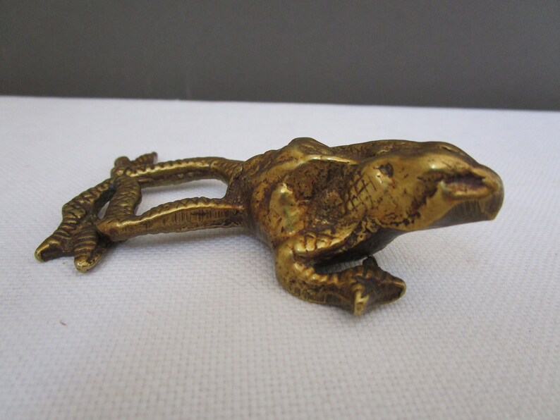 Brass FROG Swimming Frog Brass Collectible Brass Decor Amphibian Retro Decor Vintage Brass Frog Frog Figurine GIFT