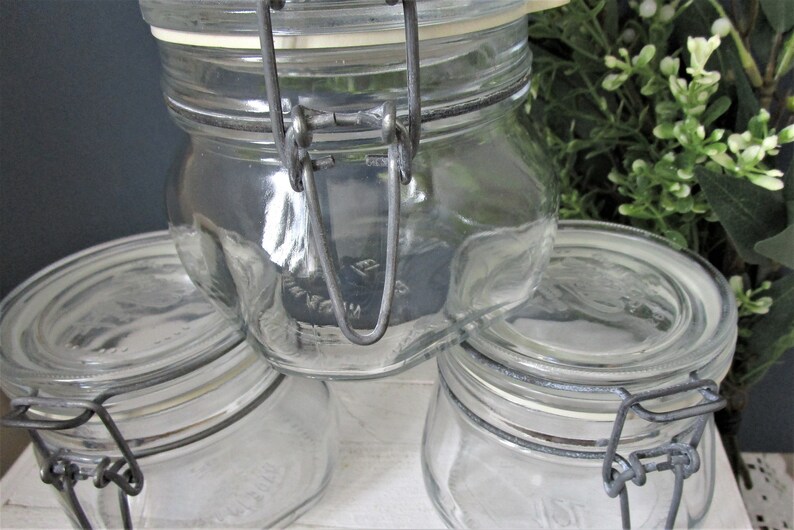 ONE Vintage ITALIAN FIDO Glass Storage Jar 1/2 Litre Size with Etsy