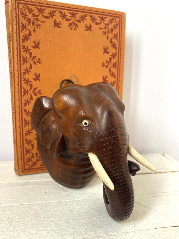 象の壁飾り 手彫り インド象 ヴィンテージ アジアン 彫刻 ヴィンテージ