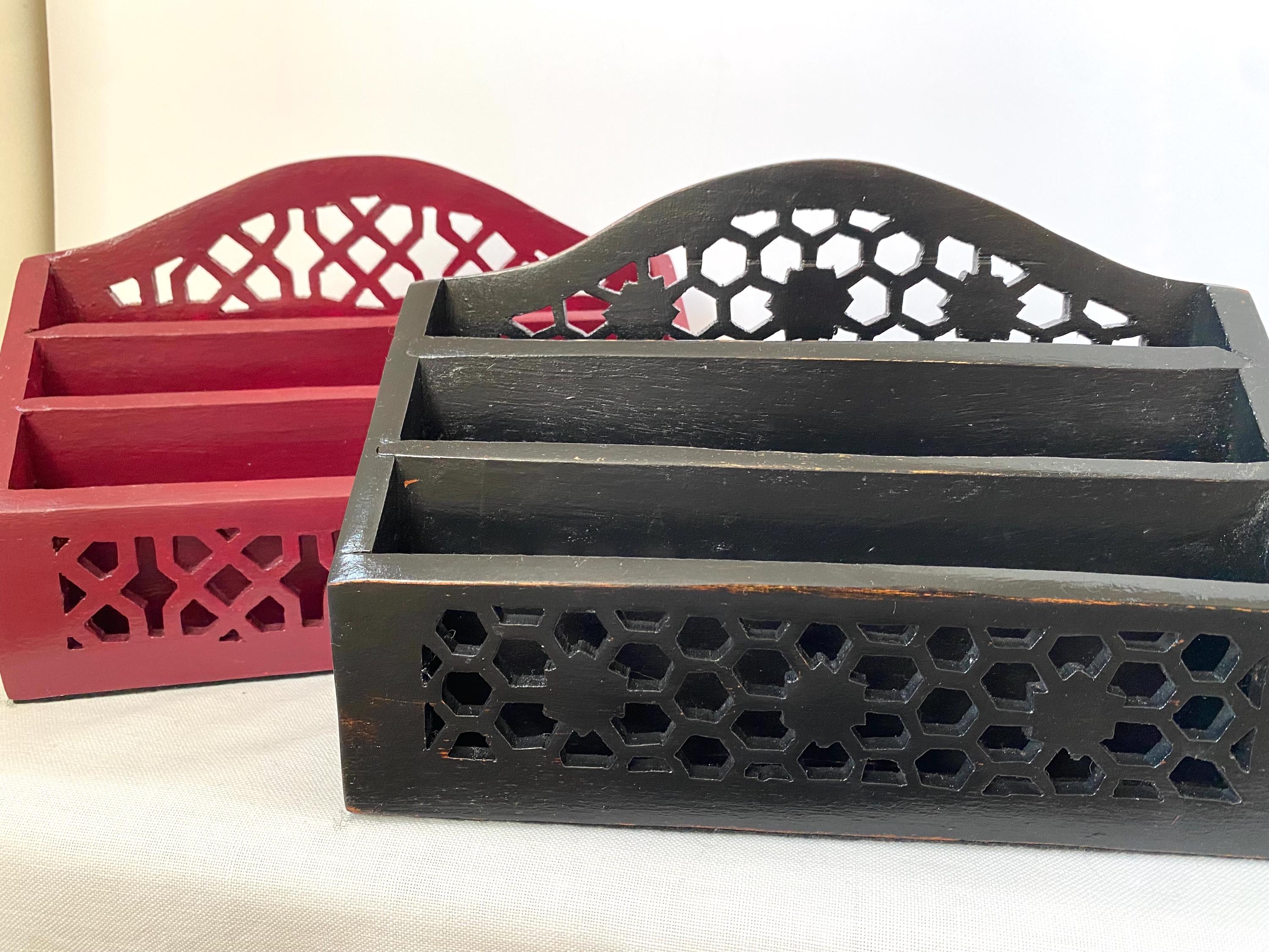 木製レターラック ポストカードホルダー オリジナルペイント フランス