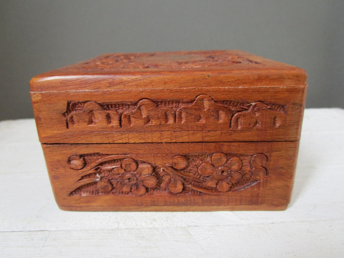 Inlaid Wooden Jewellery Box Trinket Box Hand Carved INDIAN Etsy UK