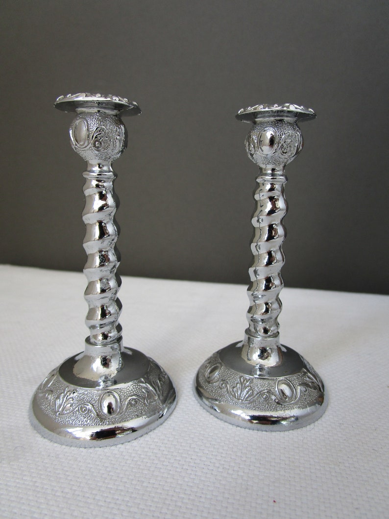 Miniature CHROME Taper Holders Mini Candlestick Holders 3 INCH Etsy UK