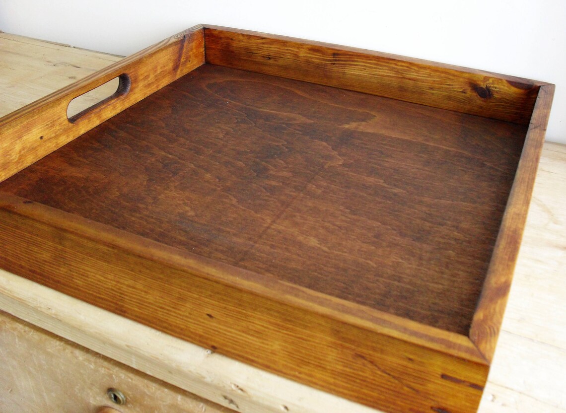 Ottoman Tray HANDMADE LARGE Tray Light/Medium or Dark Wooden Etsy