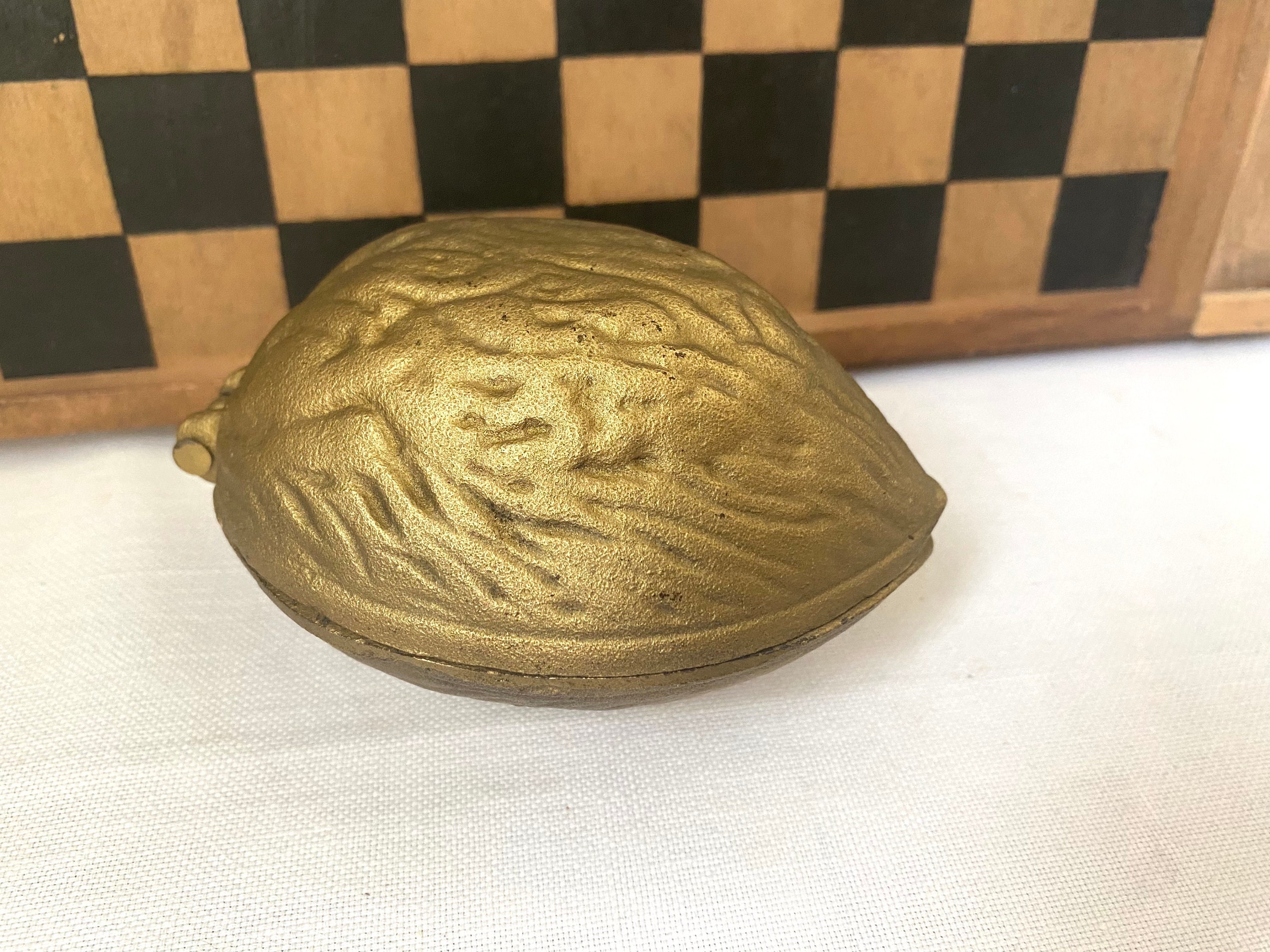 NOVELTY Vintage Brass Nutcracker Hinged Brass WALNUT Nutcracker  Vintage Nutcracker Walnut Shaped Heavy Hinged Decorative Solid Brass 5\