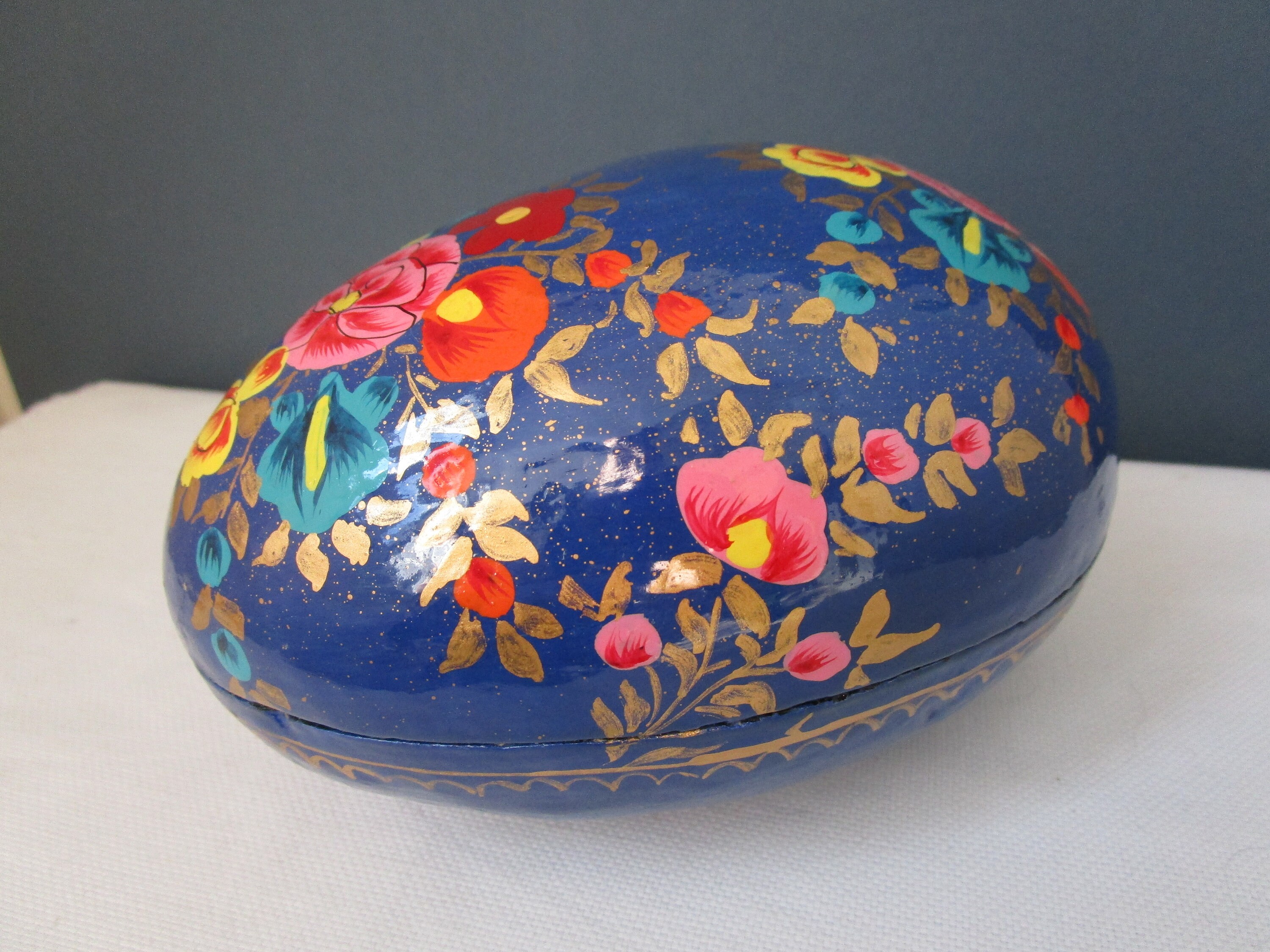 Craft Supplies & Tools Large Vintage Papier Mache Egg Trinket Box