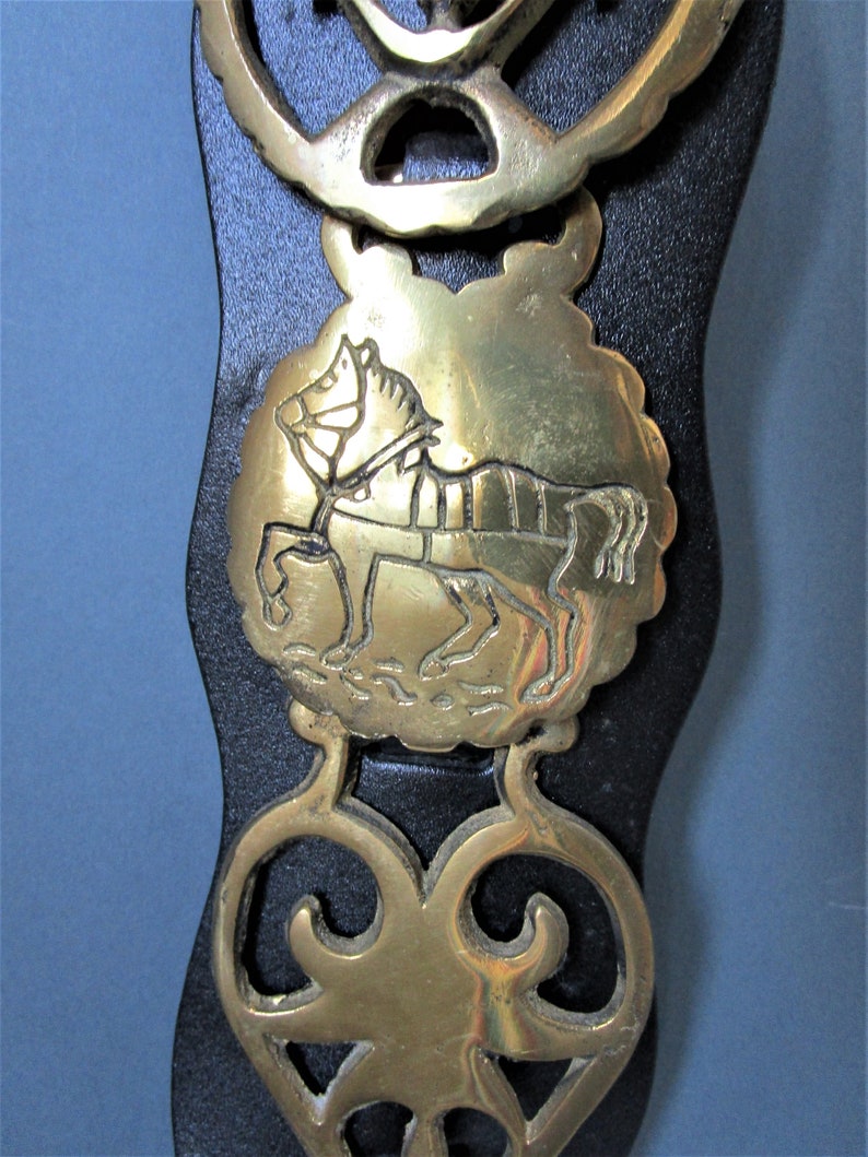 5 Horse Brass Vintage Leather Martingale Anchor Heart Crescent Etsy