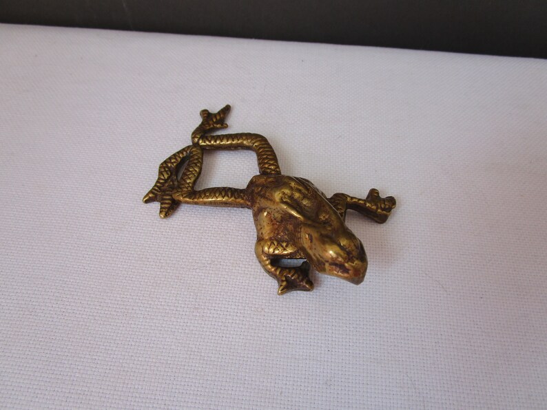 Brass FROG Swimming Frog Brass Collectible Brass Decor Amphibian Retro Decor Vintage Brass Frog Frog Figurine GIFT
