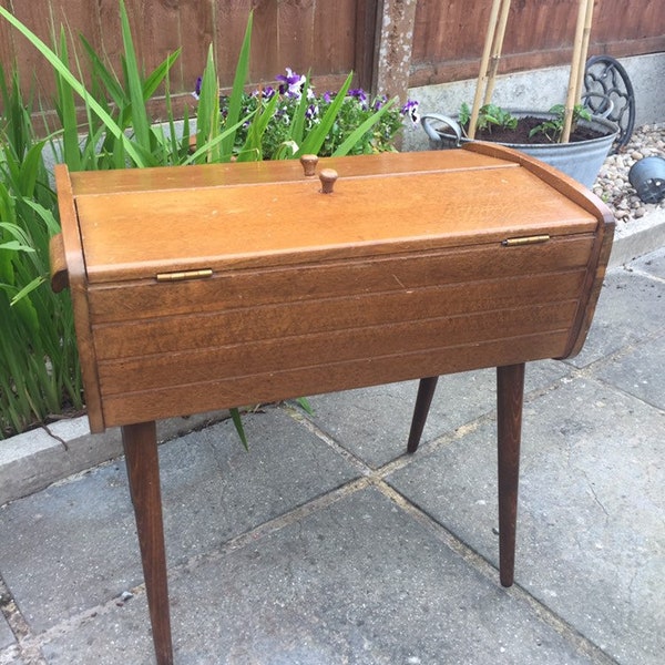 Wooden Sewing Box With Legs Etsy UK