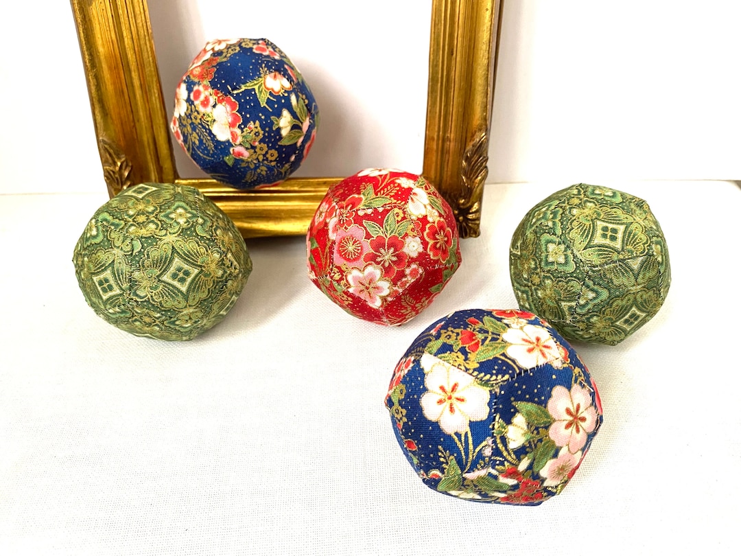 Five PATCHWORK BALLS JAPANESE Fabric Balls Bowl Fillers Etsy