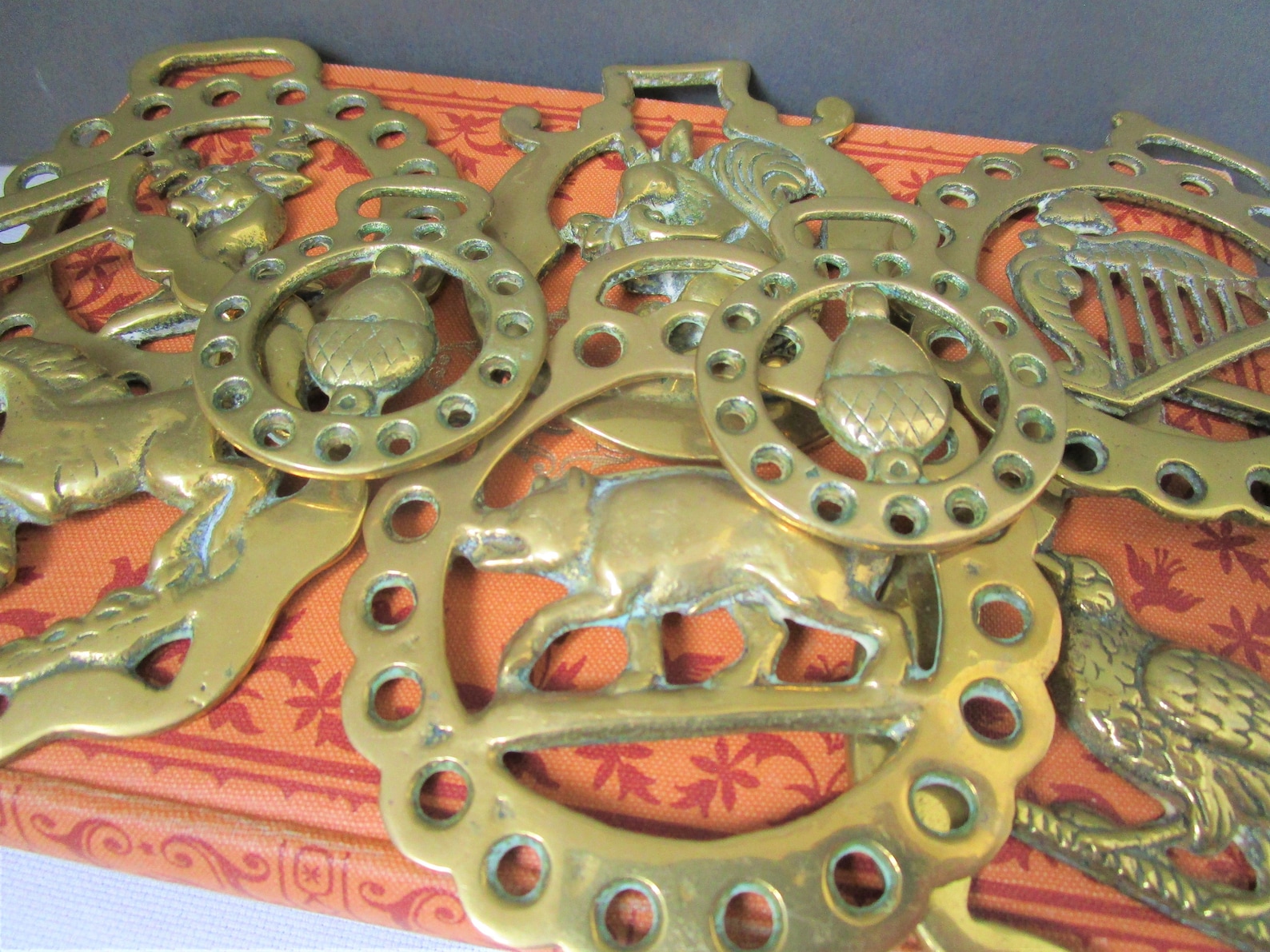 Antique Horse Brass STAR & CLUBS Decorative Ornament Etsy UK