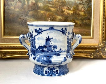 KONINKLIJKE PORCELEYNE FLES 花柄陶磁器 Royal Delft De Porceleyne Fles, 12oz, Creamer Jug Vase