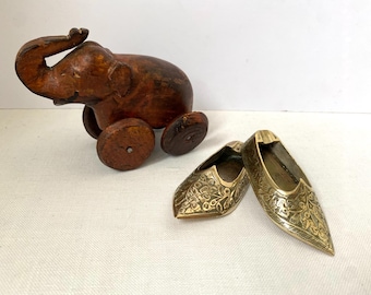 Vintage - Brass, Indian, Shoe/ Slipper Shaped Ashtrays, Trinket