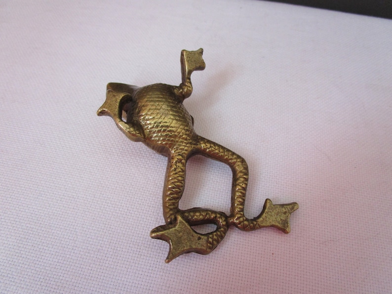 Brass FROG Swimming Frog Brass Collectible Brass Decor Amphibian Retro Decor Vintage Brass Frog Frog Figurine GIFT