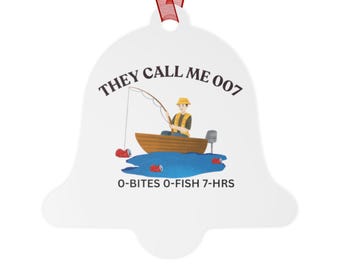 Metal Ornaments, Fishing Dad Gift, Funny Christmas Ornament, Small Gift for Dad, Fishing Ornament, Funny Dad Gift, Christmas Decorations,