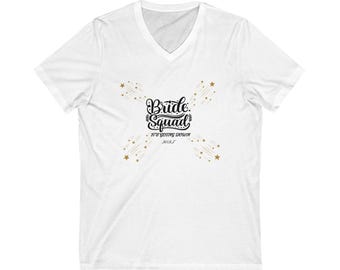 V-Neck Tee, Bride To Be Shirt, Bachelorette Party Tee, Bridal Party Top, Unisex V-Neck T-Shirt, Wedding Celebration Gift