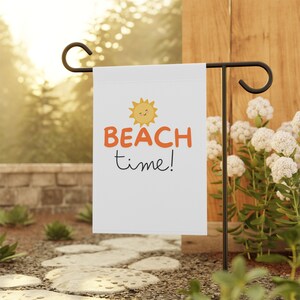 Garden & House Banner, Garden flag, Beach house garden, Beach theme flag, summer garden flag