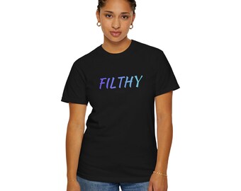 FILTHY text T-Shirt | pastel gradient logo, minimalist streetwear, sports tee, softball baseball