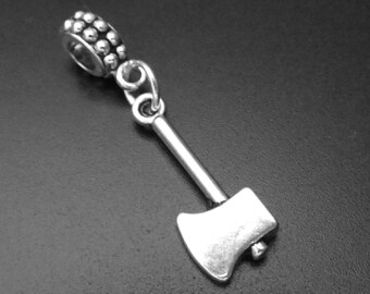Sterling Silver 38mm Pick Ax with 7.5 Charm Bracelet Jewels Obsession Pick Ax Pendant 