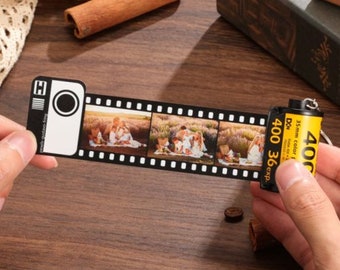 Film Roll Keychain Custom - Personalized 35mm Camera Photo Roll Keychain Anniversary Gift - Picture Keychain with Photo Valentines Gift USA
