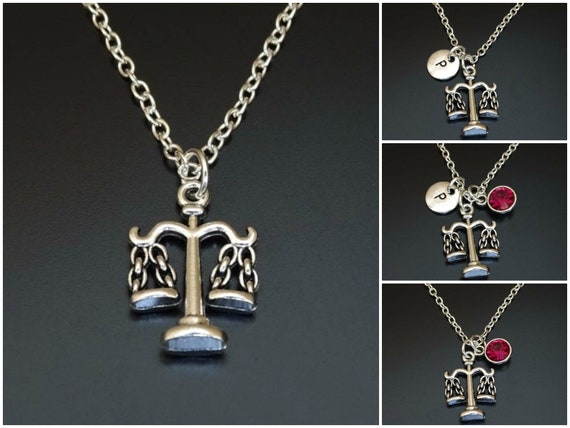 Scales Of Justice Necklace Silver Charm - Sterling Silver Scales Of Justice Pendant Necklace Scales Of Justice Necklace Silver Charm - Sterling Silver Scales Of Justice Pendant Necklace
