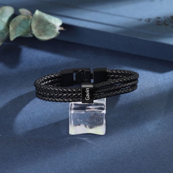 Skcess Man Bracelet, Men Jewelry Bracelet Magnesite Trendy Two Layer  Fashion Bracelets Gift for Parents Friend