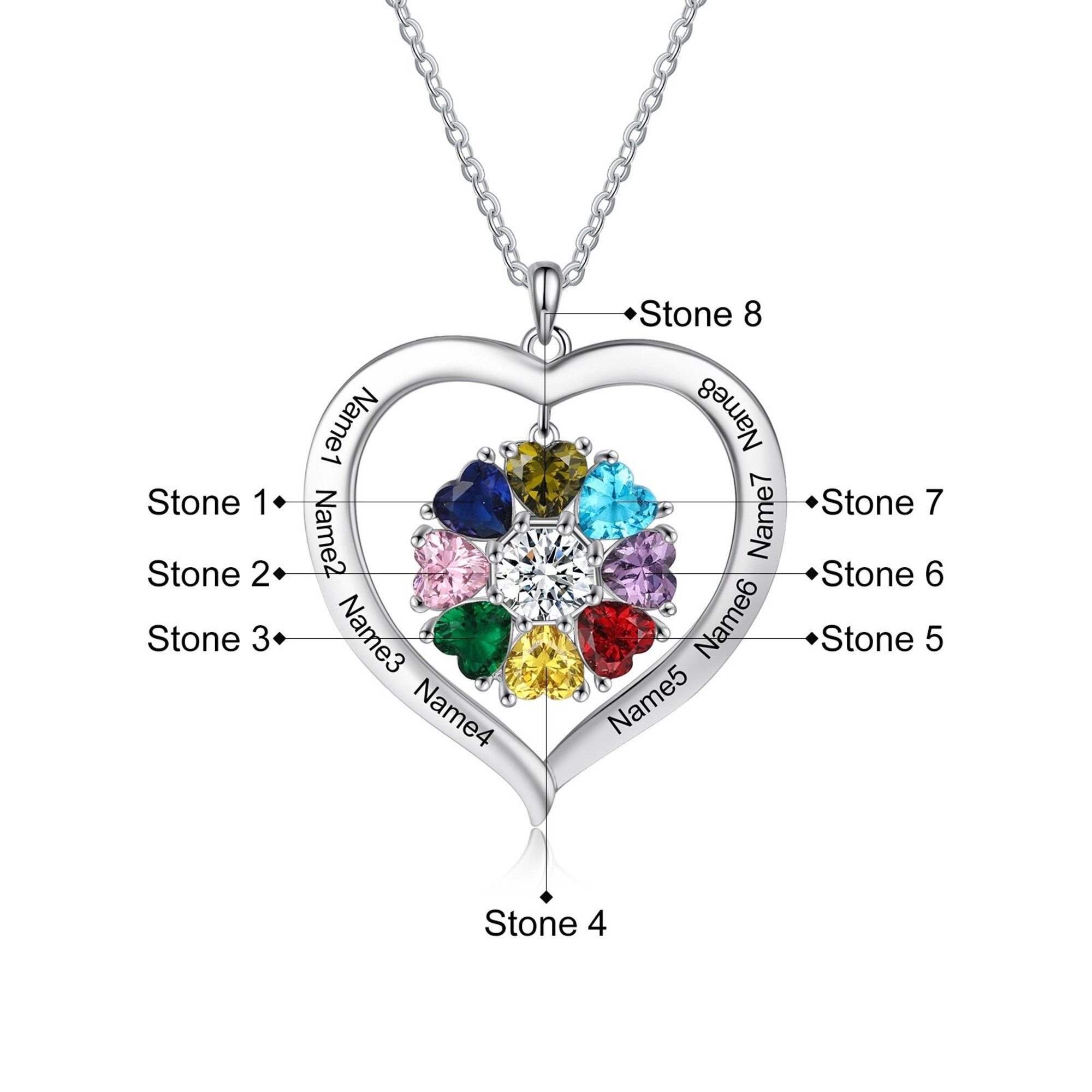 8 stone cheap mothers necklace