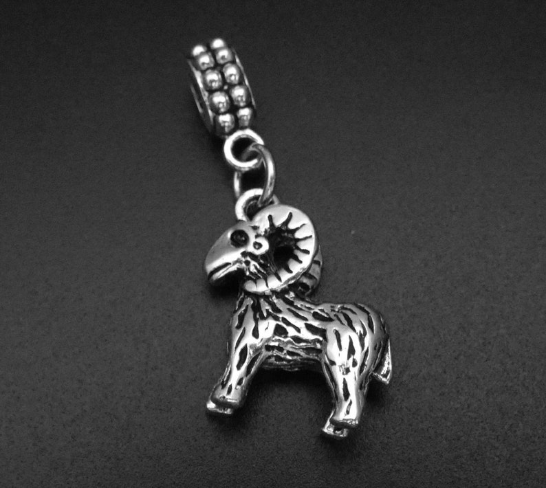 Sheep Charm Bead Bighorn Sheep Charm fits European and Brand Bracelets Sheep Charm Necklace Sheep Charm Bracelet Sheep Dangle Charm