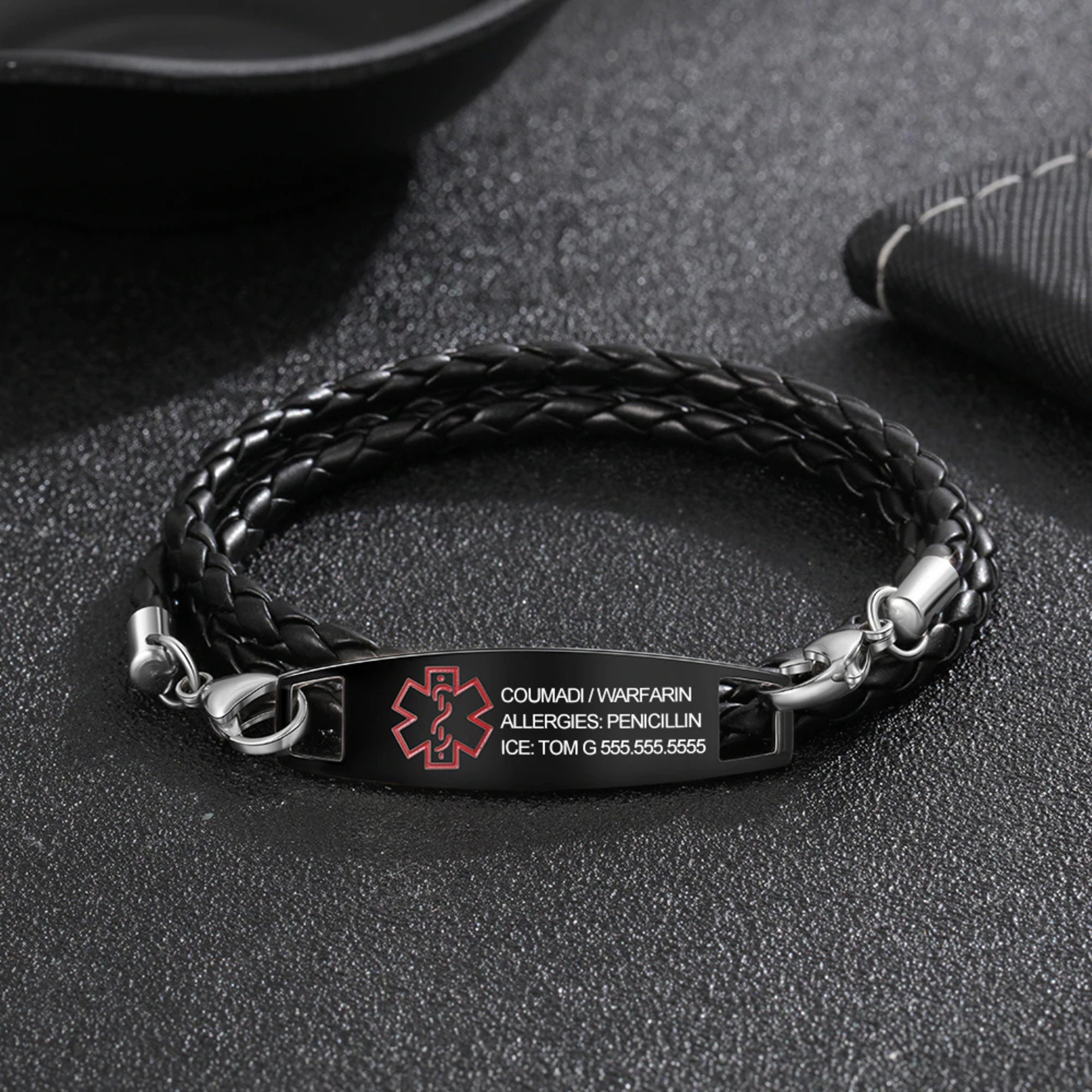 Personalized Engraved Medical Alert Bracelet for Men Medical - Etsy