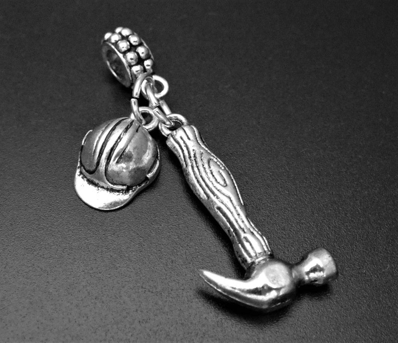 Hard Hat and Hammer Charm Fits European and Brand Bracelets Etsy